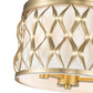 Z-Lite Harden 12" 3-Light Modern Gold and White Fabric Shade Flush Mount
