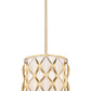 Z-Lite Harden 12" 3-Light Modern Gold and White Fabric Shade Pendant Light