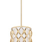 Z-Lite Harden 12" 3-Light Modern Gold and White Fabric Shade Pendant Light