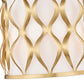 Z-Lite Harden 12" 3-Light Modern Gold and White Fabric Shade Pendant Light