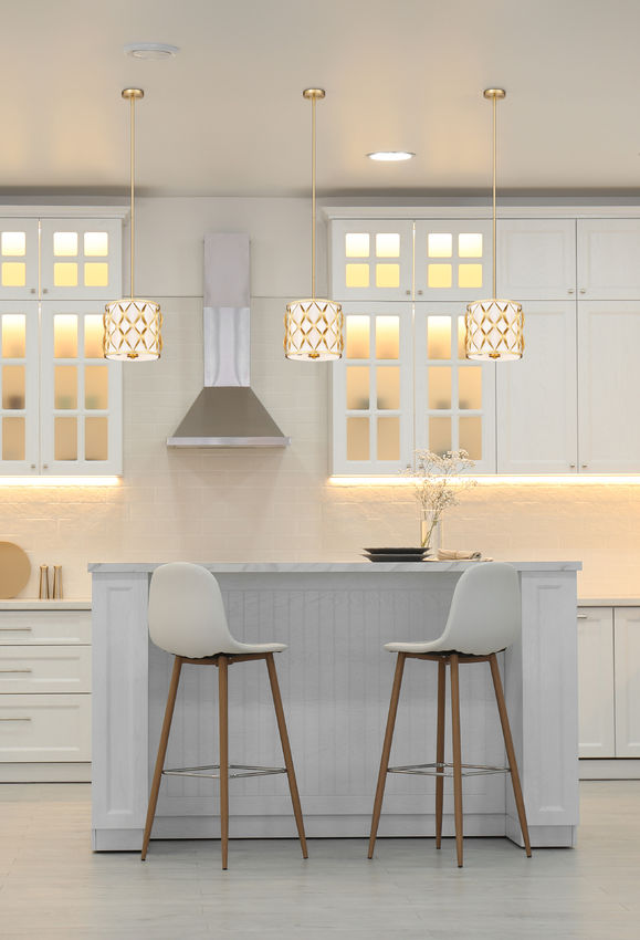 Z-Lite Harden 12" 3-Light Modern Gold and White Fabric Shade Pendant Light