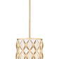 Z-Lite Harden 12" 3-Light Modern Gold and White Fabric Shade Pendant Light