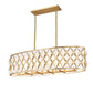 Z-Lite Harden 13" 10-Light Modern Gold and White Fabric Shade Linear Chandelier