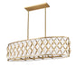 Z-Lite Harden 13" 10-Light Modern Gold and White Fabric Shade Linear Chandelier