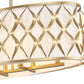 Z-Lite Harden 13" 10-Light Modern Gold and White Fabric Shade Linear Chandelier