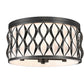 Z-Lite Harden 16" 4-Light Matte Black and White Fabric Shade Flush Mount