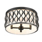 Z-Lite Harden 16" 4-Light Matte Black and White Fabric Shade Flush Mount