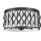 Z-Lite Harden 16" 4-Light Matte Black and White Fabric Shade Flush Mount