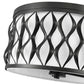 Z-Lite Harden 16" 4-Light Matte Black and White Fabric Shade Flush Mount