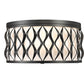Z-Lite Harden 16" 4-Light Matte Black and White Fabric Shade Flush Mount