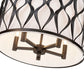 Z-Lite Harden 18" 5-Light Matte Black and White Fabric Shade Pendant Light
