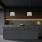 Z-Lite Harden 18" 5-Light Matte Black and White Fabric Shade Pendant Light