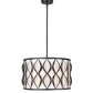 Z-Lite Harden 18" 5-Light Matte Black and White Fabric Shade Pendant Light