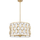 Z-Lite Harden 18" 5-Light Modern Gold and White Fabric Shade Pendant Light