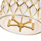 Z-Lite Harden 18" 5-Light Modern Gold and White Fabric Shade Pendant Light