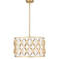 Z-Lite Harden 18" 5-Light Modern Gold and White Fabric Shade Pendant Light