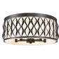 Z-Lite Harden 20" 5-Light Matte Black and White Fabric Shade Flush Mount