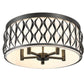 Z-Lite Harden 20" 5-Light Matte Black and White Fabric Shade Flush Mount