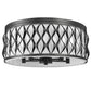 Z-Lite Harden 20" 5-Light Matte Black and White Fabric Shade Flush Mount