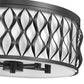 Z-Lite Harden 20" 5-Light Matte Black and White Fabric Shade Flush Mount