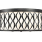 Z-Lite Harden 20" 5-Light Matte Black and White Fabric Shade Flush Mount