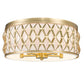 Z-Lite Harden 20" 5-Light Modern Gold and White Fabric Shade Flush Mount