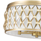 Z-Lite Harden 20" 5-Light Modern Gold and White Fabric Shade Flush Mount