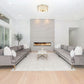 Z-Lite Harden 20" 5-Light Modern Gold and White Fabric Shade Flush Mount