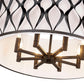 Z-Lite Harden 26" 8-Light Matte Black and White Fabric Shade Pendant Light