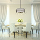 Z-Lite Harden 26" 8-Light Matte Black and White Fabric Shade Pendant Light