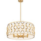 Z-Lite Harden 26" 8-Light Modern Gold and White Fabric Shade Pendant Light