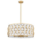 Z-Lite Harden 26" 8-Light Modern Gold and White Fabric Shade Pendant Light