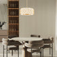 Z-Lite Harden 26" 8-Light Modern Gold and White Fabric Shade Pendant Light