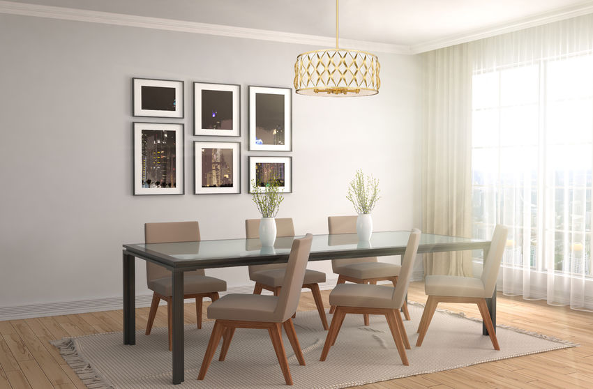 Z-Lite Harden 26" 8-Light Modern Gold and White Fabric Shade Pendant Light
