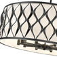 Z-Lite Harden 32" 10-Light Matte Black and White Fabric Shade Pendant Light