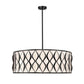 Z-Lite Harden 32" 10-Light Matte Black and White Fabric Shade Pendant Light