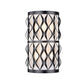 Z-Lite Harden 8" 2-Light Matte Black and White Fabric Shade Wall Sconce