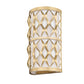 Z-Lite Harden 8" 2-Light Modern Gold and White Fabric Shade Wall Sconce