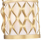 Z-Lite Harden 8" 2-Light Modern Gold and White Fabric Shade Wall Sconce