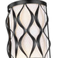 Z-Lite Harden 8" 3-Light Matte Black and White Fabric Shade Wall Sconce