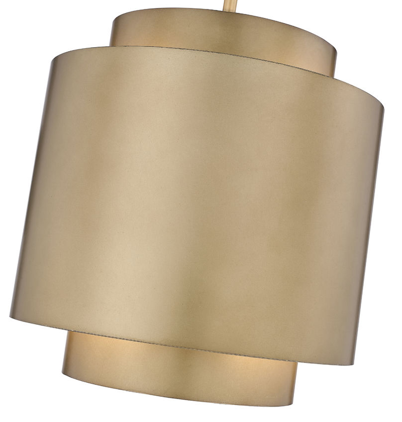 Z-Lite Harlech 12" 1-Light Rubbed Brass Pendant Light