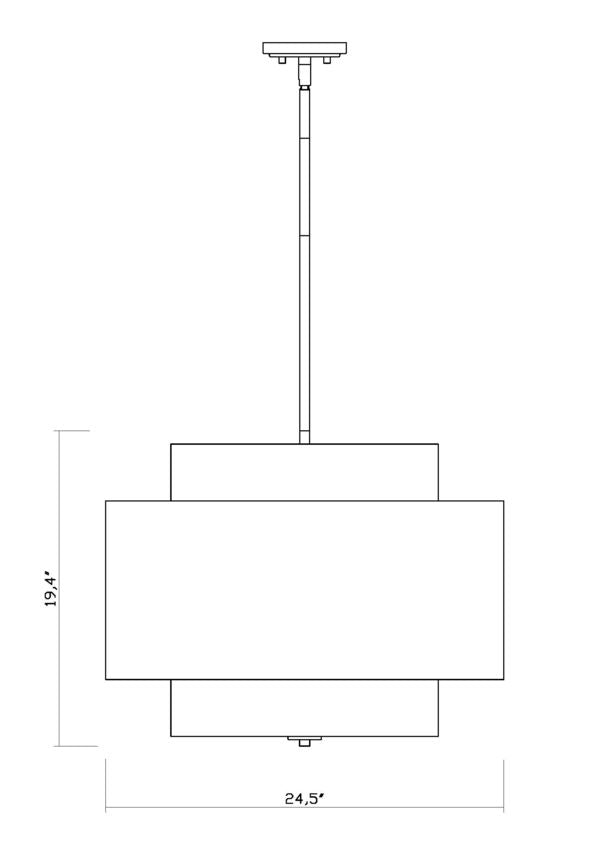 Z-Lite Harlech 25" 3-Light Bronze and Rubbed Brass Pendant Light