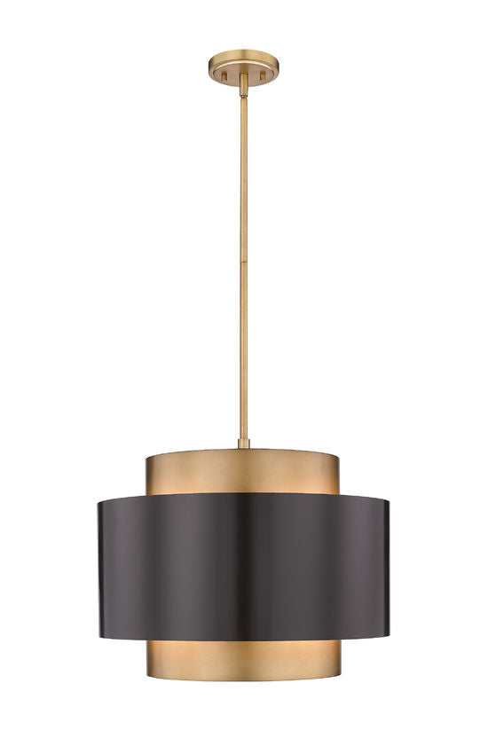 Z-Lite Harlech 25" 3-Light Bronze and Rubbed Brass Pendant Light