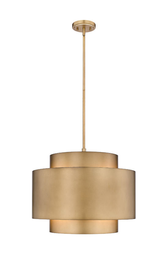 Z-Lite Harlech 25" 3-Light Rubbed Brass Pendant Light