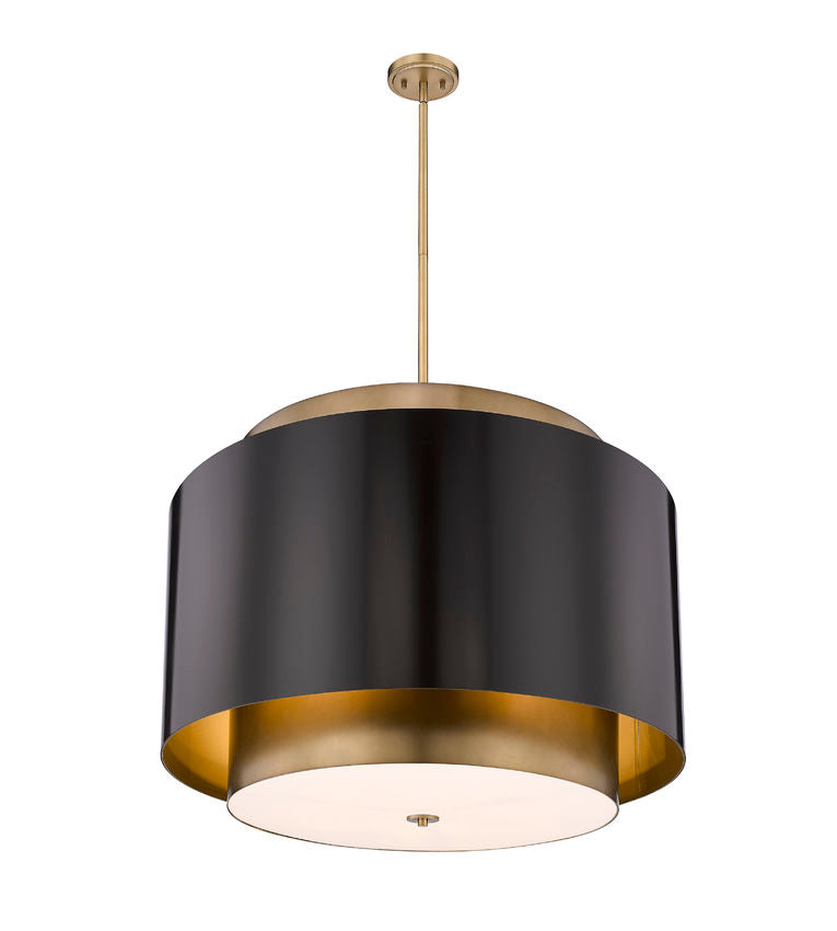 Z-Lite Harlech 33" 4-Light Bronze and Rubbed Brass Pendant Light
