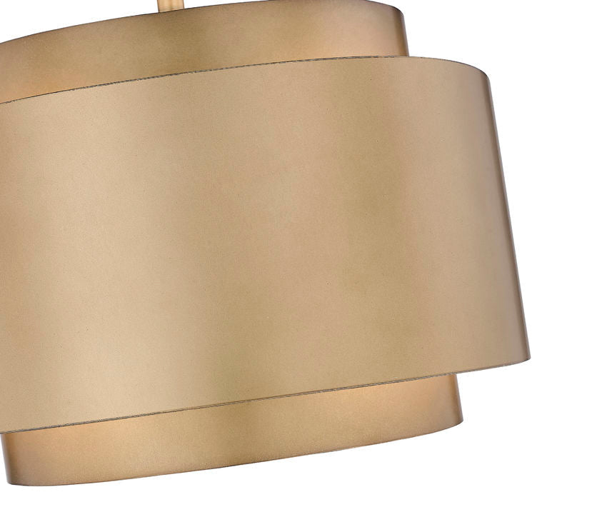 Z-Lite Harlech 33" 4-Light Rubbed Brass Pendant Light
