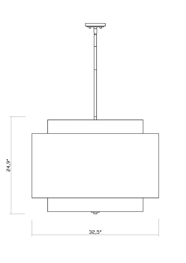 Z-Lite Harlech 33" 4-Light Rubbed Brass Pendant Light