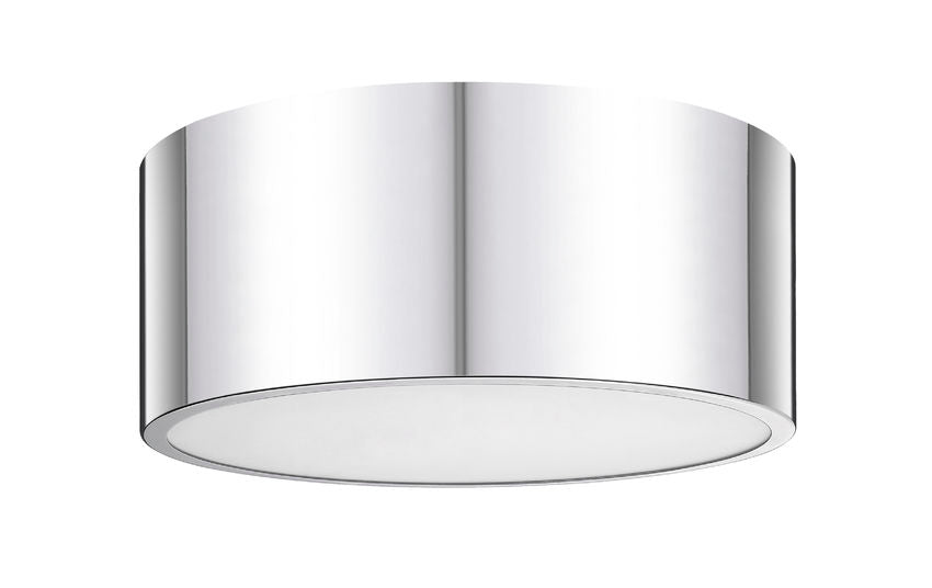 Z-Lite Harley 12" 2-Light Chrome Steel Flush Mount Lighting