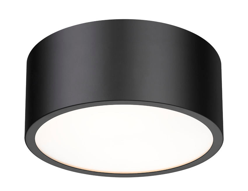 Z-Lite Harley 12" 2-Light Matte Black Steel Flush Mount Lighting