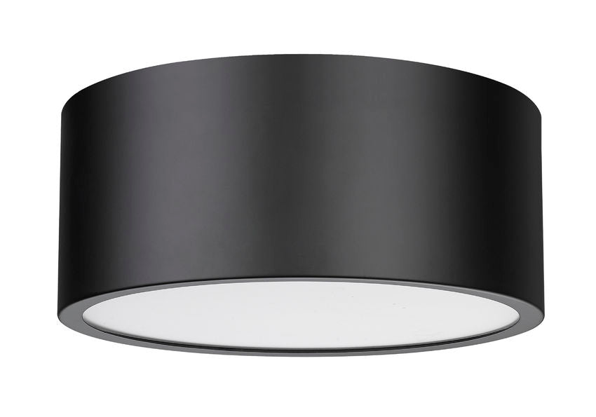 Z-Lite Harley 12" 2-Light Matte Black Steel Flush Mount Lighting